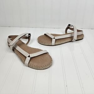 Madewell Hallie Espadrille Cream Leather Sandals